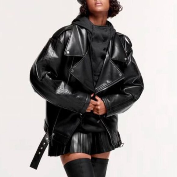 Adidas Originals x Ivy Park BLACK NOIR Moto Tour Jacket UNISEX size Small NWT